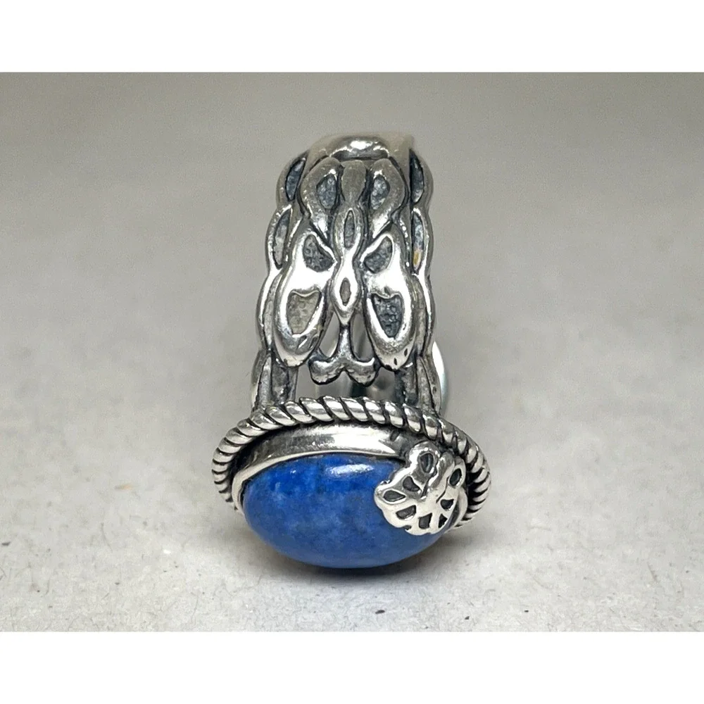 Carolyn Pollack 925 Sterling Silver Lapis Lazuli Ring Size 9.75 8g Signed